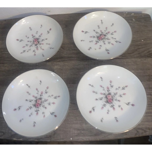 4 Rosebud by Harmony House Fine China 3534 Japan Round Coupe Soup Bowls 7.5 wide - Picture 1 of 7